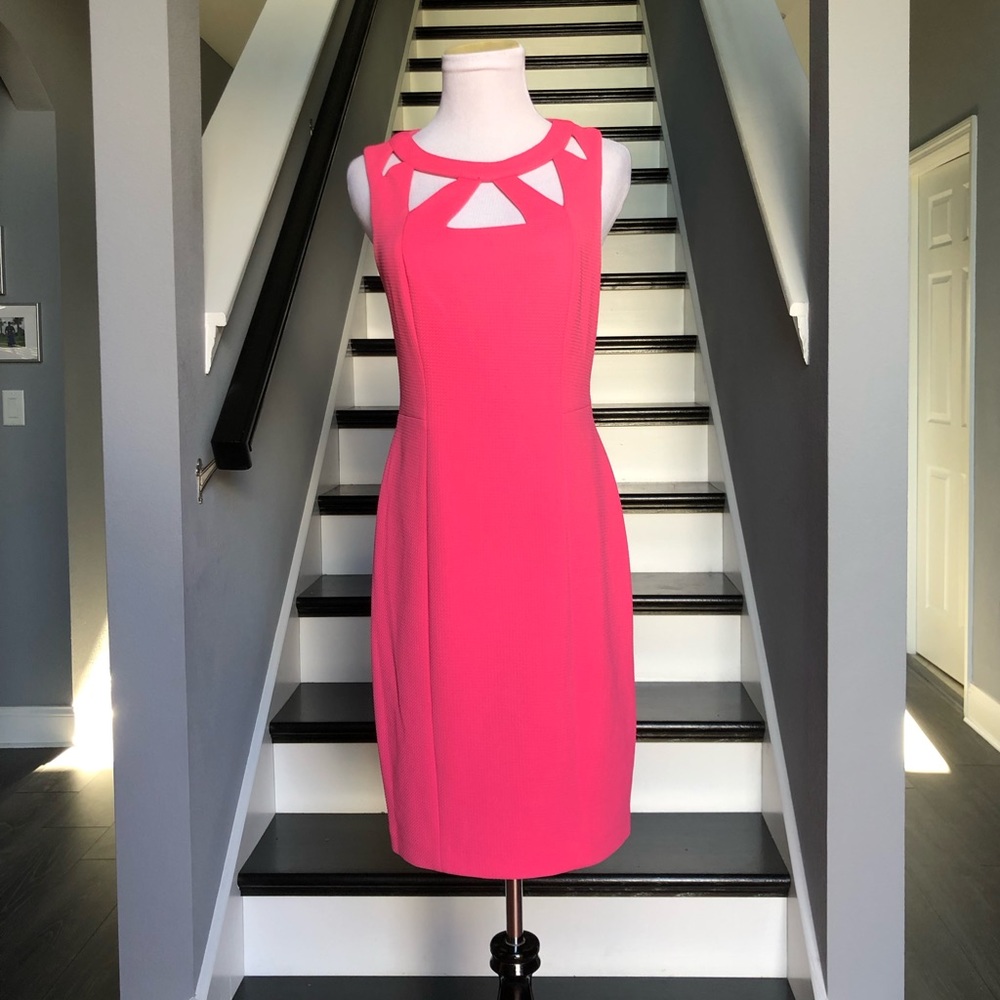 Eliza J Hot Pink Cutout Sheath Dress 4
